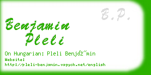 benjamin pleli business card